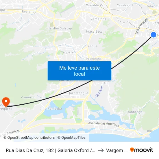Rua Dias Da Cruz, 182 | Galeria Oxford / Méier Off-Shopping / Imperator to Vargem Pequena map