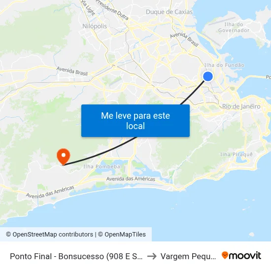 Ponto Final - Bonsucesso (908 E Sv908) to Vargem Pequena map