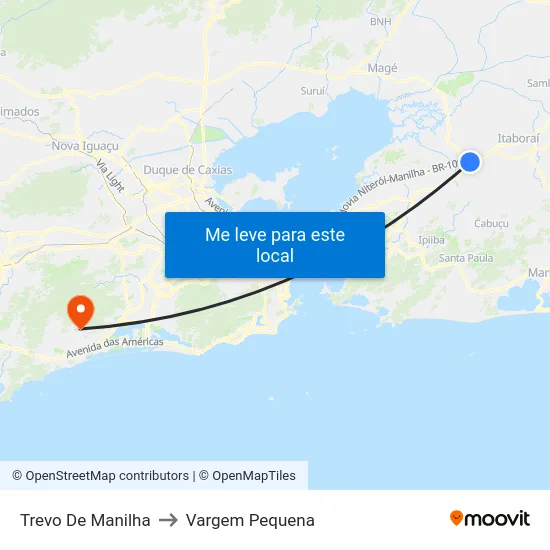 Trevo De Manilha to Vargem Pequena map