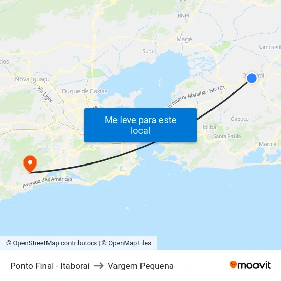 Ponto Final - Itaboraí to Vargem Pequena map