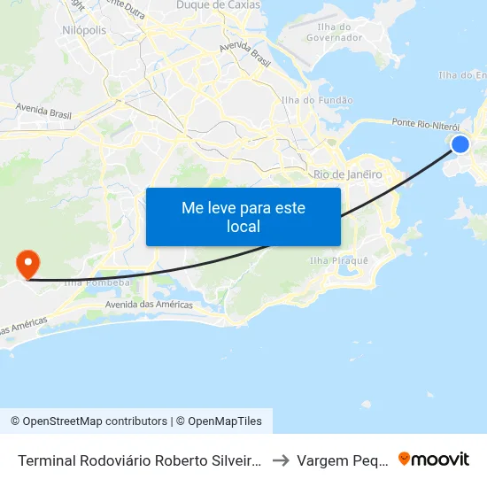 Terminal Rodoviário Roberto Silveira (Niterói) to Vargem Pequena map