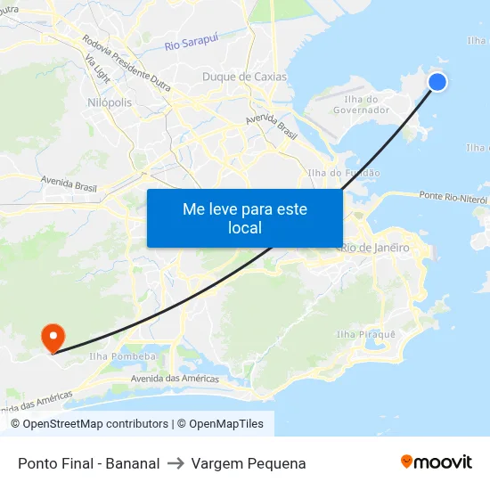 Ponto Final - Bananal to Vargem Pequena map