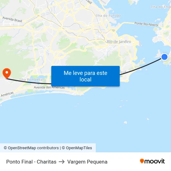 Ponto Final - Charitas to Vargem Pequena map