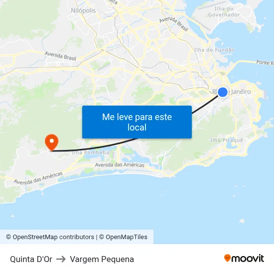 Quinta D'Or to Vargem Pequena map