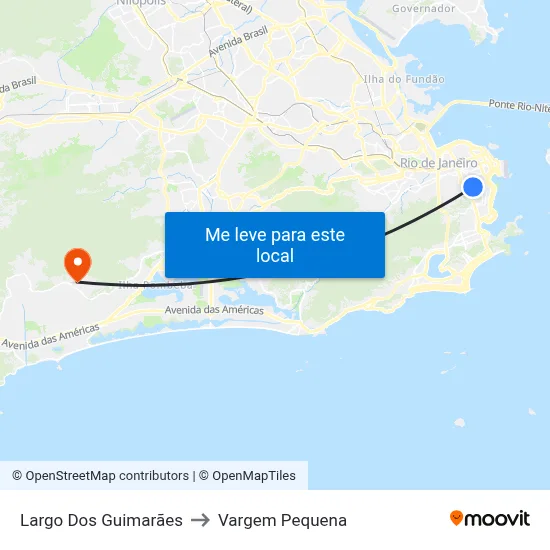 Largo Dos Guimarães to Vargem Pequena map