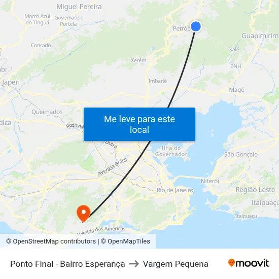 Ponto Final - Bairro Esperança to Vargem Pequena map