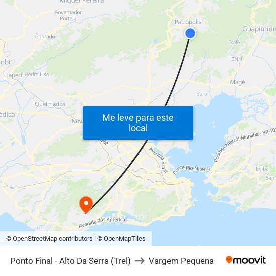 Ponto Final - Alto Da Serra (Trel) to Vargem Pequena map