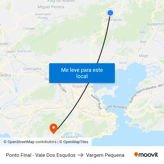 Ponto Final - Vale Dos Esquilos to Vargem Pequena map