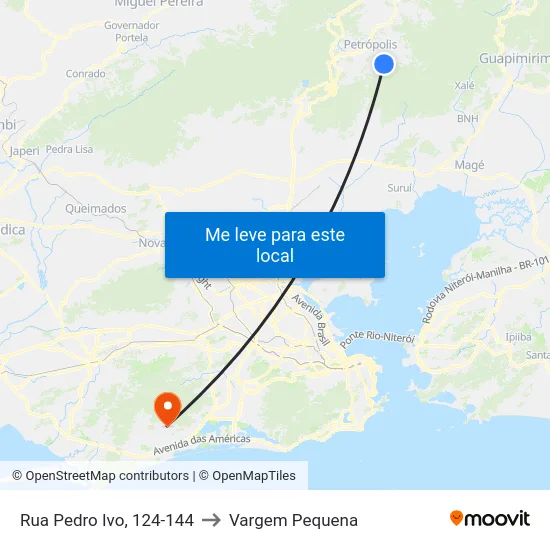 Rua Pedro Ivo, 124-144 to Vargem Pequena map