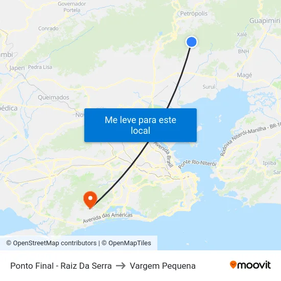 Ponto Final - Raiz Da Serra to Vargem Pequena map