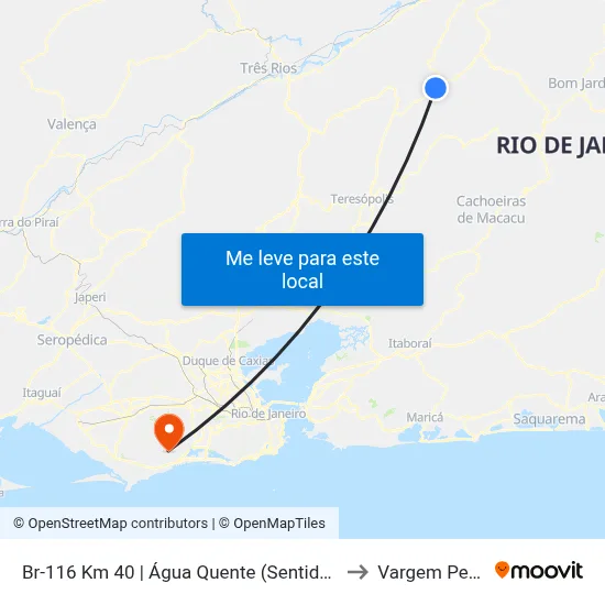 Br-116 Km 40 | Água Quente (Sentido Teresópolis) to Vargem Pequena map