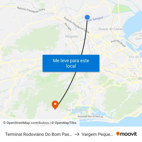 Terminal Rodoviário Do Bom Pastor to Vargem Pequena map