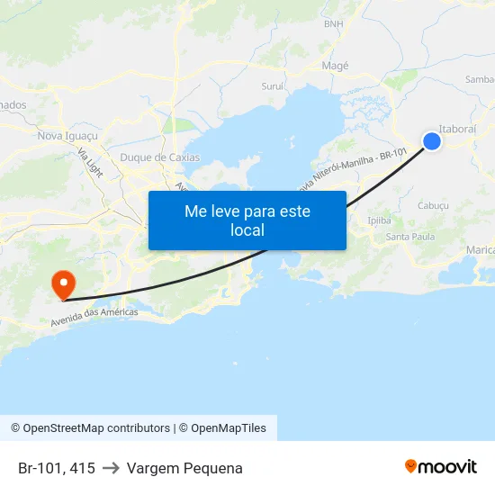 Br-101, 415 to Vargem Pequena map