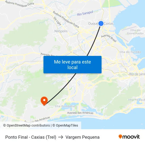 Ponto Final - Caxias (Trel) to Vargem Pequena map