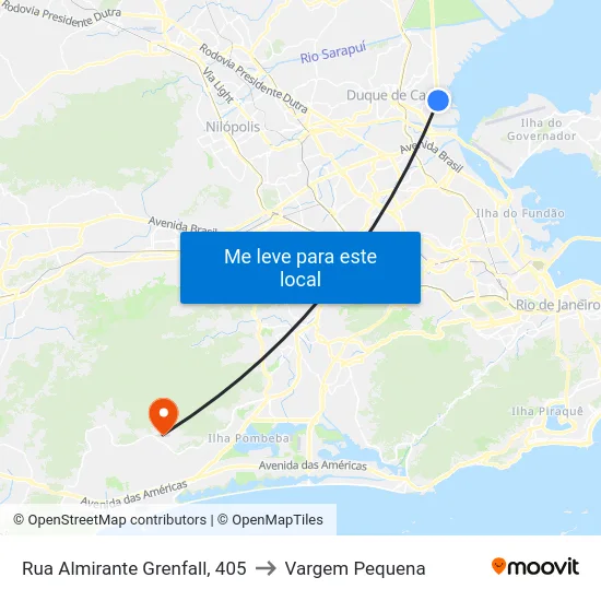 Rua Almirante Grenfall, 405 to Vargem Pequena map