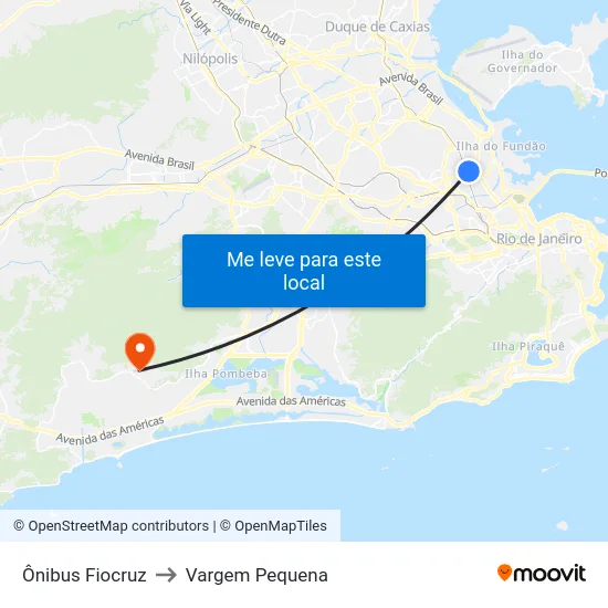 Ônibus Fiocruz to Vargem Pequena map