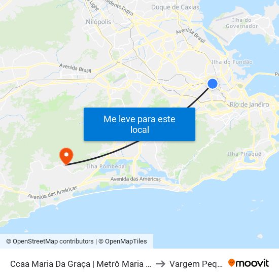 Ccaa Maria Da Graça | Metrô Maria Da Graça to Vargem Pequena map