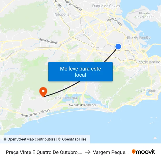 Praça Vinte E Quatro De Outubro, 43 to Vargem Pequena map