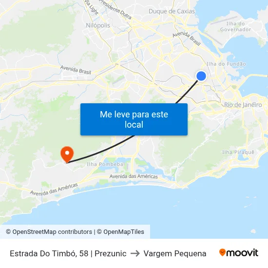 Estrada Do Timbó, 58 | Prezunic to Vargem Pequena map