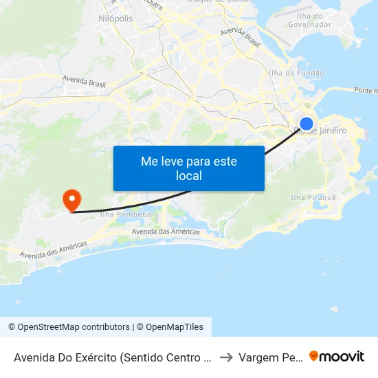 Avenida Do Exército (Sentido Centro / São Cristóvão) to Vargem Pequena map