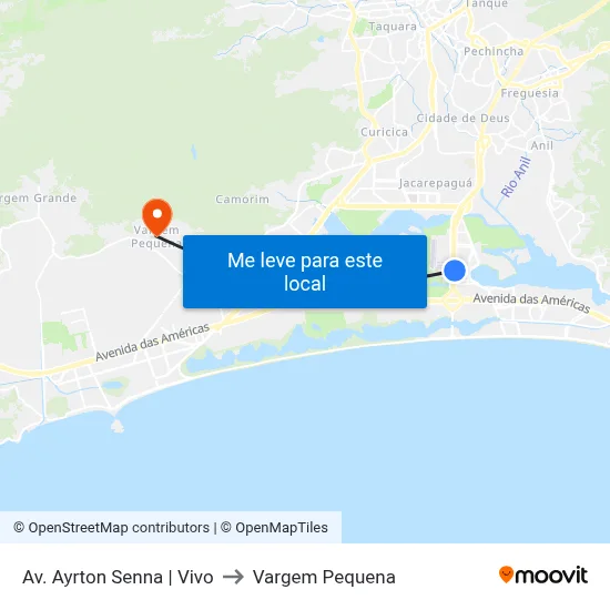 Av. Ayrton Senna | Vivo to Vargem Pequena map
