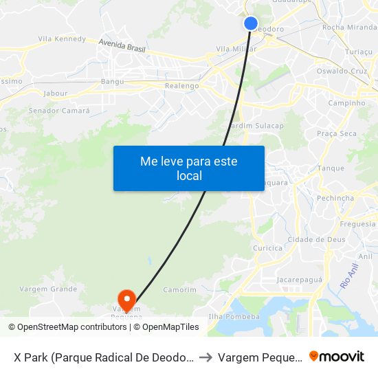X Park (Parque Radical De Deodoro) to Vargem Pequena map