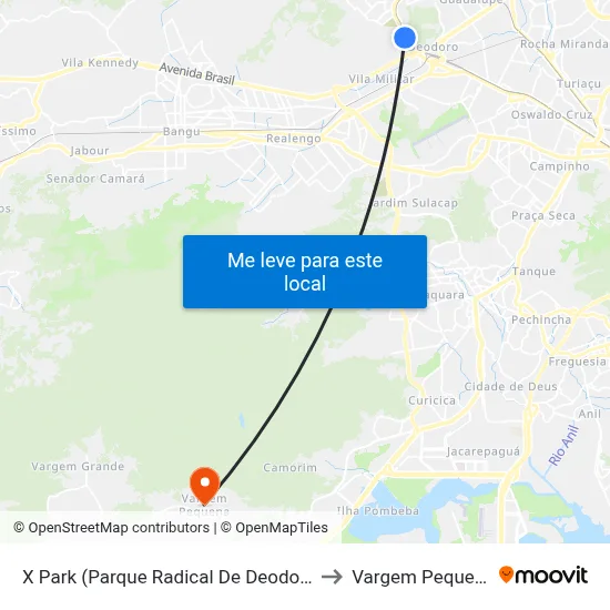 X Park (Parque Radical De Deodoro) to Vargem Pequena map