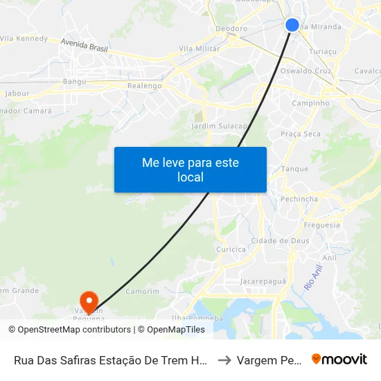 Rua Das Safiras Estação De Trem Honório Gurgel to Vargem Pequena map