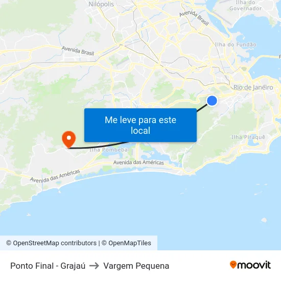 Ponto Final - Grajaú to Vargem Pequena map
