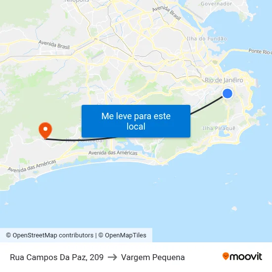 Rua Campos Da Paz, 209 to Vargem Pequena map