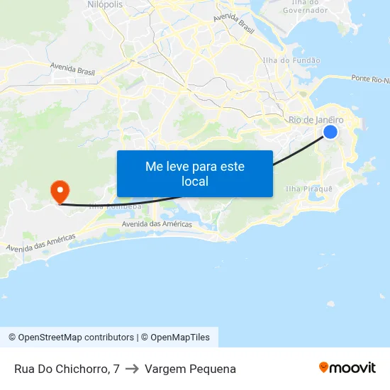Rua Do Chichorro, 7 to Vargem Pequena map