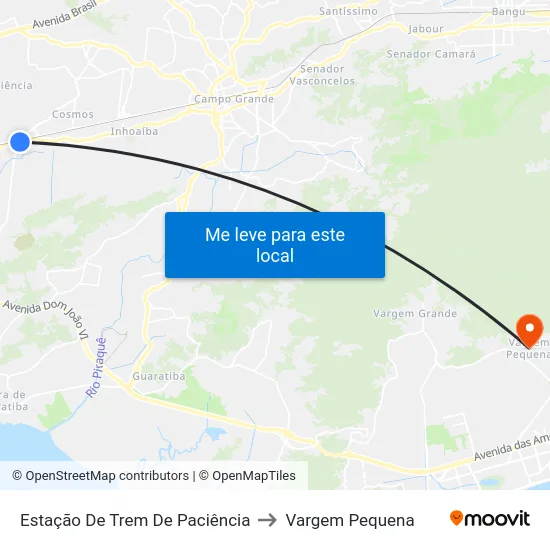 Estação De Trem De Paciência to Vargem Pequena map