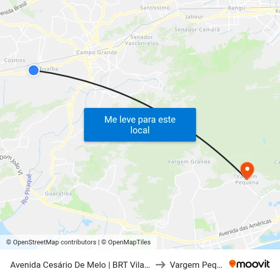 Avenida Cesário De Melo | BRT Vilar Carioca to Vargem Pequena map