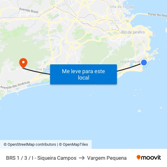 BRS 1 / 3 / I - Siqueira Campos to Vargem Pequena map