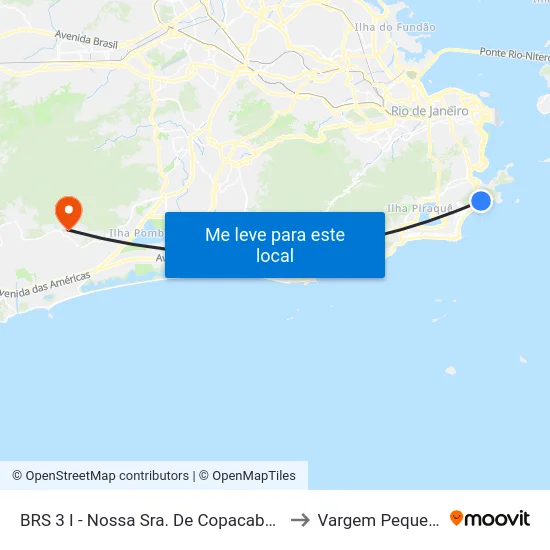 BRS 3 I - Nossa Sra. De Copacabana to Vargem Pequena map