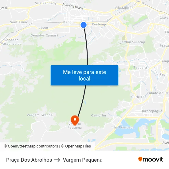 Praça Dos Abrolhos to Vargem Pequena map