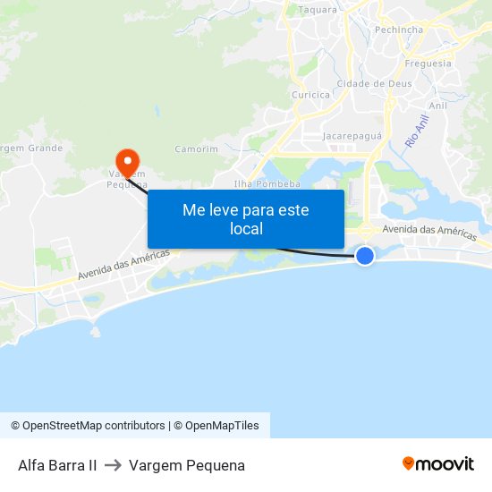 Alfa Barra II to Vargem Pequena map