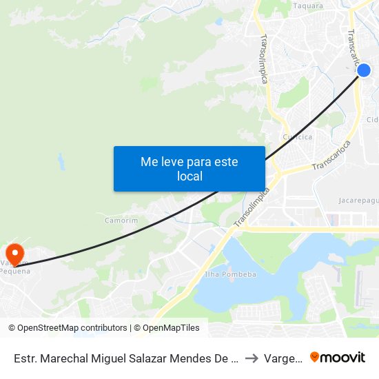 Estr. Marechal Miguel Salazar Mendes De Moraes | Shopping Das Frutas Hortifruti | Supermarket to Vargem Pequena map