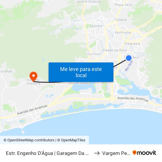 Estr. Engenho D'Água | Garagem Da Antiga Litoral Rio to Vargem Pequena map