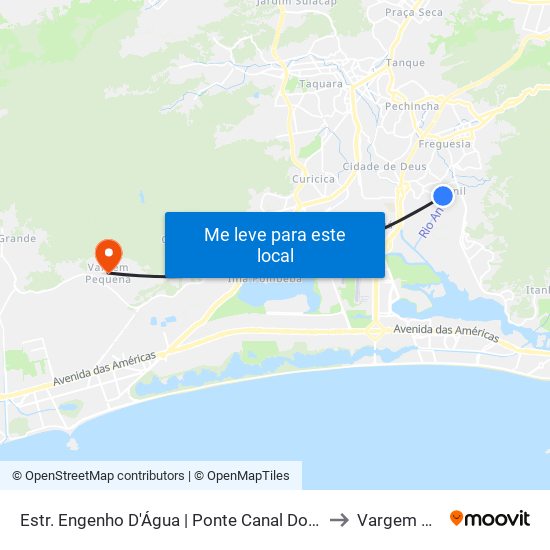 Estr. Engenho D'Água | Ponte Canal Do Anil | Dez Jacarepaguá to Vargem Pequena map