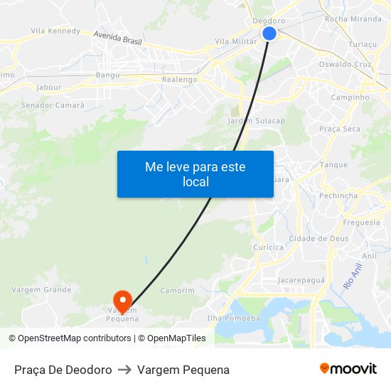 Praça De Deodoro to Vargem Pequena map
