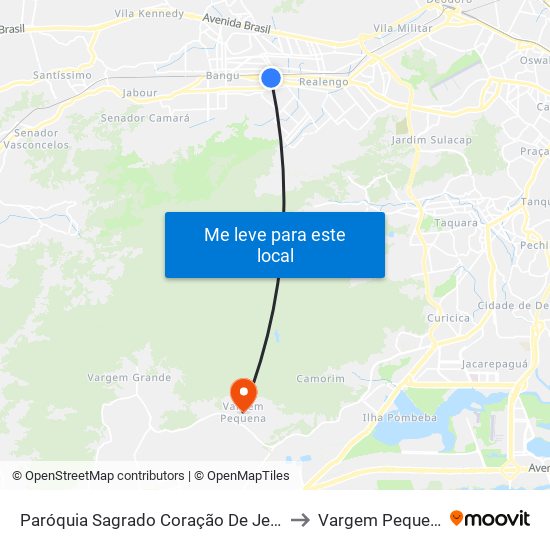 Paróquia Sagrado Coração De Jesus to Vargem Pequena map