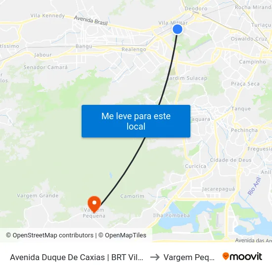 Avenida Duque De Caxias | BRT Vila Militar to Vargem Pequena map