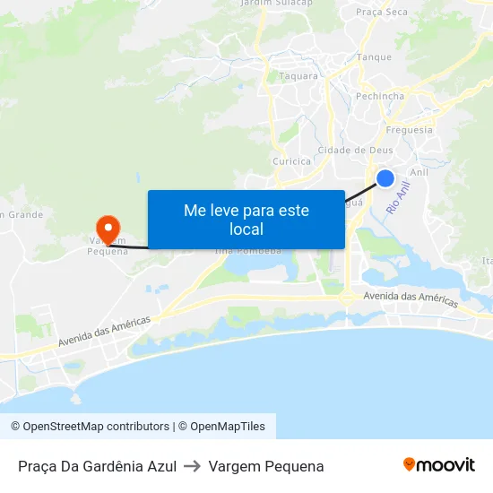 Praça Da Gardênia Azul to Vargem Pequena map