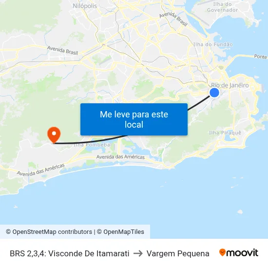 BRS 2,3,4: Visconde De Itamarati to Vargem Pequena map
