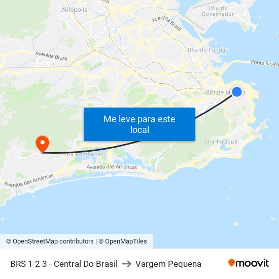 BRS 1 2 3 - Central Do Brasil to Vargem Pequena map