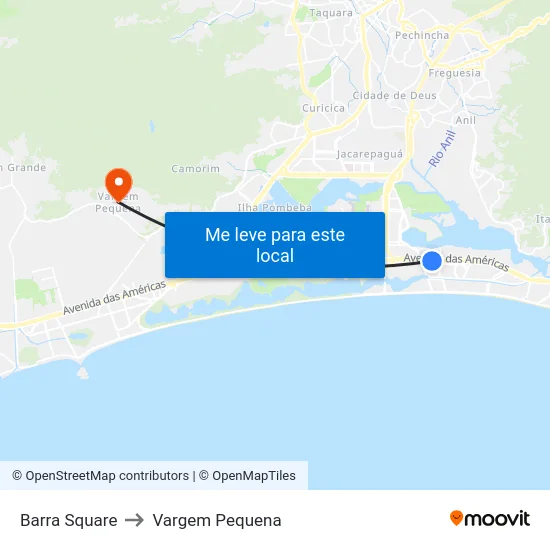 Barra Square to Vargem Pequena map
