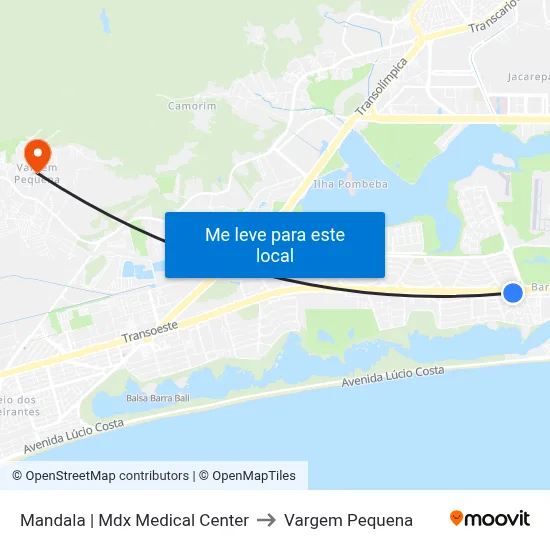Mandala | Mdx Medical Center to Vargem Pequena map