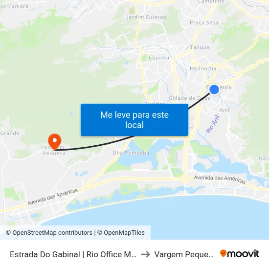 Estrada Do Gabinal | Rio Office Mall to Vargem Pequena map