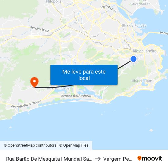 Rua Barão De Mesquita | Mundial Santo Afonso to Vargem Pequena map